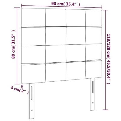 Hoofdborden 2 st 90x5x78/88 cm stof lichtgrijs - thumbnail