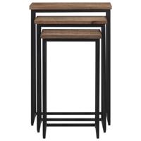 Tafeltjesset 3 st massief teakhout - thumbnail