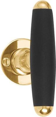 Formani TIMELESS 1932TMRR38 deurkruk ongeveerd op rozet - messing ongelakt/ebbenhout