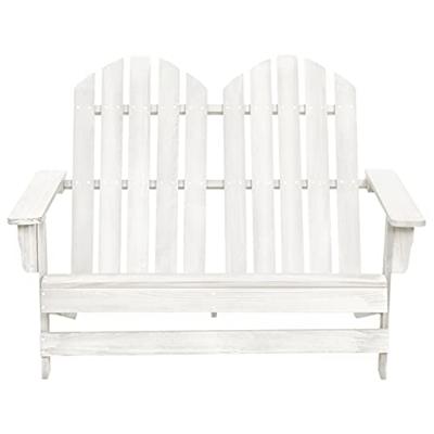 Tuinstoel 2-zits Adirondack massief vurenhout wit