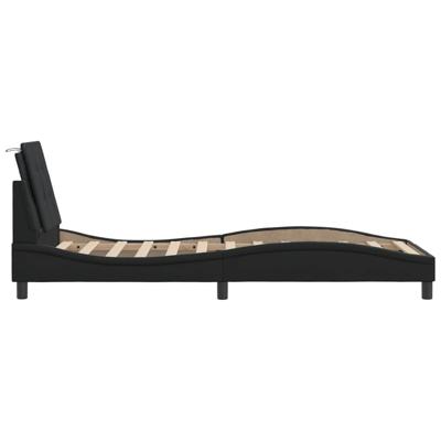Bedframe met LED-verlichting kunstleer zwart 180x200 cm