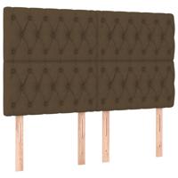 Boxspring met matras stof donkerbruin 140x190 cm - thumbnail