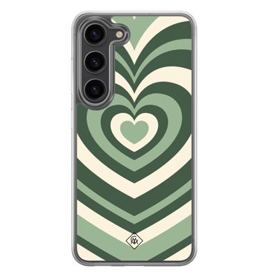 Samsung Galaxy S23 Plus hybride hoesje - Groen hart swirl Samsung Galaxy S23 Plus hybride hoesje - Groen hart swirl