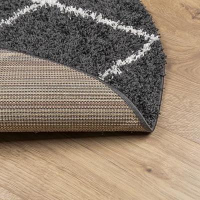 VidaXL Vloerkleed pamplona shaggy hoogpolig ø 200 cm zwart en crème