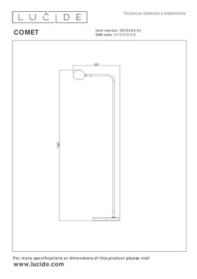 Lucide COMET - Oplaadbare Vloerlamp - Accu/Batterij - LED 3 StepDim - 1x3W 2700K - Wit Lucide COMET - Oplaadbare Vloerlamp - Accu/Batterij - LED 3 StepDim - 1x3W 2700K - Wit