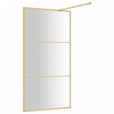 Inloopdouchewand transparant 115x195 cm ESG-glas goudkleurig