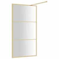 Inloopdouchewand transparant 115x195 cm ESG-glas goudkleurig - thumbnail