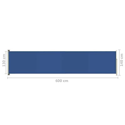 VidaXL Tuinscherm uittrekbaar 140x600 cm blauw