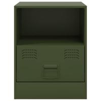 Nachtkastjes 2 st 34,5x39x44 cm staal olijfgroen - thumbnail