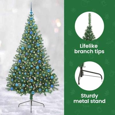 VidaXL Kunstmatig voorverlicht kerstboom met 300 led groen 210 cm pvc