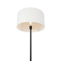 QAZQA Vloerlamp zwart met kap wit 50 cm - Simplo - thumbnail