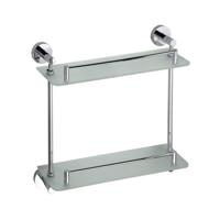 Dubbele Glazen Planchet Sapho X-Round 40x40 cm Chroom / Melkglas Sapho - thumbnail