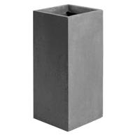 Mcollections plantenbak kubus clayfibre hoog 40x40x80 cm lood - thumbnail