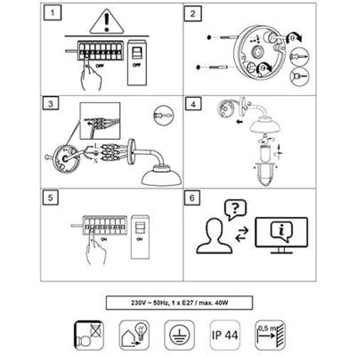 Trio Roestbruine muurlampDuero - 202760124