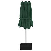 VidaXL Parasol dubbel dak met led 449x245 cm groen - thumbnail