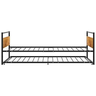 Bedframe uitschuifbaar metaal zwart 90x200 cm Bedframe uitschuifbaar metaal zwart 90x200 cm
