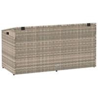 Tuinbox 110x50x58 cm poly rattan lichtgrijs - thumbnail