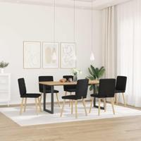 Eetkamerstoelen 6 st stof zwart - thumbnail