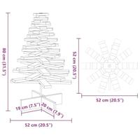 Kerstdecoratie kerstboom 80 cm massief grenenhout - thumbnail
