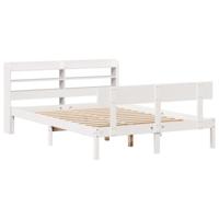 Bedframe zonder matras massief grenenhout wit 150x200 cm - thumbnail