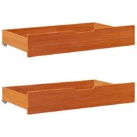 VidaXL Bedlades 2 st 90x55x17 massief grenenhout wasbruin - thumbnail