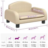 Hondenmand 50x40x30 cm stof crèmekleurig - thumbnail