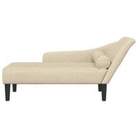 Chaise longue met kussens stof crèmekleurig - thumbnail