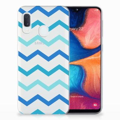 Samsung Galaxy A20e | TPU bumper | Zigzag Blauw