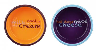 Voerbak voor katten Trixie Eat on Feet Oranje Licht Blauw Lila Keramisch Ijzer Ø 12 cm (2 Stuks)