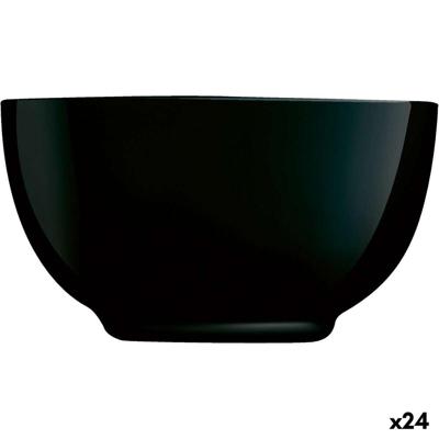 Kom Luminarc Diwali Noir Zwart Glas 14,5 cm (24 Stuks)