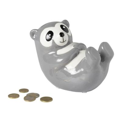 Spaarpot luiaard - bruin/wit - 14.5x8.5x11 cm