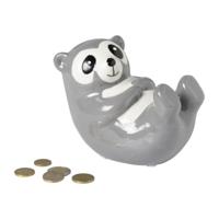 Spaarpot luiaard - bruin/wit - 14.5x8.5x11 cm - thumbnail