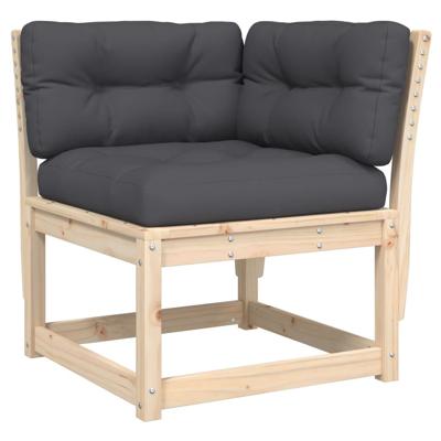 5-delige Loungeset met kussens massief grenenhout - thumbnail