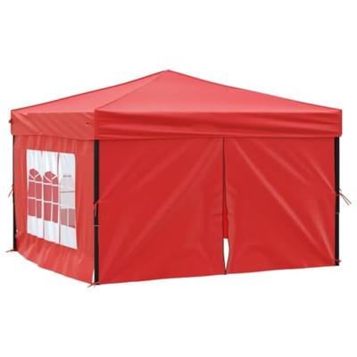 Partytent inklapbaar met zijwanden 3x3 m rood - thumbnail