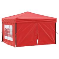 VidaXL Partytent inklapbaar met zijwanden 3x3 m rood - thumbnail