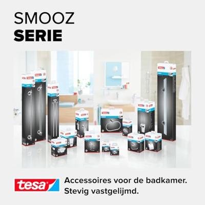 tesa SMOOZ 40323-00000-00 Zeepdispenser 200 ml Chroom (glanzend), Wit (gesatineerd)
