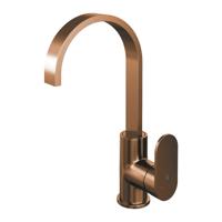 Wastafelmengkraan Brauer Copper Edition Coldstart Opbouw Hoog Plat Gebogen Platte Hendel Geborsteld Koper PVD Brauer - thumbnail