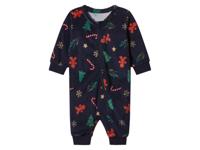 lupilu Velours baby kerstpyjama (Blauw, 62/68) - thumbnail