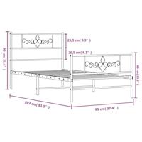 Bedframe met hoofd- en voeteneinde metaal wit 90x200 cm - thumbnail