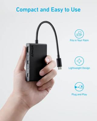 Anker USB-C Hub 332 (5-in-1, 4K HDMI) met 100W HDMI-scherm, 4K@30Hz, 5Gbps USB-C en USB-A datapoorten voor MacBook, iPad, Lenovo, Dell, laptops HP en anderen