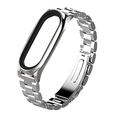 Metalen schakelarmband voor Xiaomi Mi Band 3/4/5/6 / 7 - Zilver Metalen schakelarmband voor Xiaomi Mi Band 3/4/5/6 / 7 - Zilver