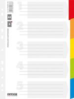 OFFICE products tabbladen, A4, karton, 11-gaatsperforatie, geassorteerde kleuren, 5 tabs - thumbnail