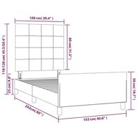 Bedframe zonder matras 100x200 cm stof blauw - thumbnail