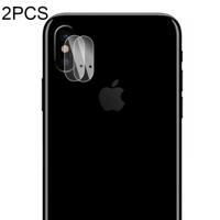 2 PC's ENKAY Hat-Prins voor iPhone X 0 2 mm 9H hardheid 2.15D gebogen explosieveilige Rear Camera Lens Protector getemperd glas beschermfolie - thumbnail