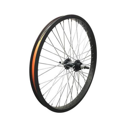 Hzb achterwiel 20 inch etrto 406 bmx freestyle 48 spaaks 14mm as zwart