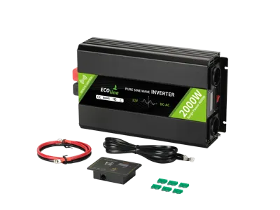 EcoLine - Omvormer 12V Naar 220V/230V - 2000w Vermogen - Zuivere sinus - Spanningomvormer - Remote Controlled