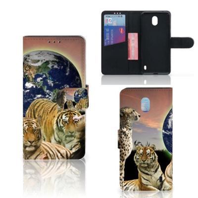 Nokia 1 Plus | Telefoonhoesje | Met pasjeshouder | Roofdieren Nokia 1 Plus | Telefoonhoesje | Met pasjeshouder | Roofdieren
