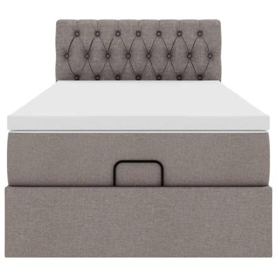 Ottoman bed met matras 200x200 cm stof taupe