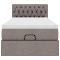 Ottoman bed met matras 160x200cm stof taupe - thumbnail