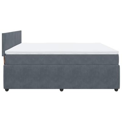 Boxspring met matras fluweel donkergrijs 200x200 cm
